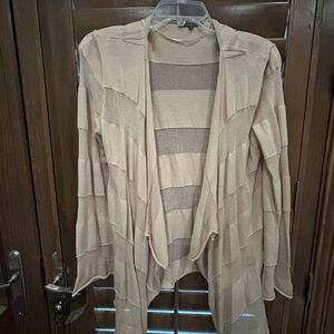 Sydney Easton Tan Open-Front Women's Cardigan - M - EUC